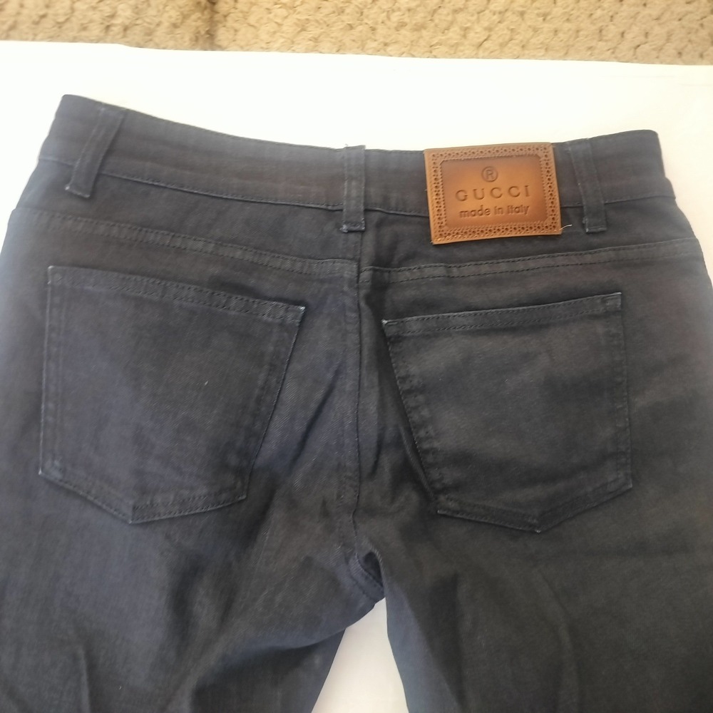 Gucci Mens Dark Wash Straight Leg Denim Jeans Made in Italy Size 8-10 US Indigo - Picture 11 of 11